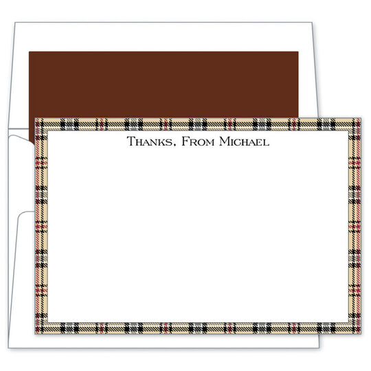 Town Plaid Flat Note Cards